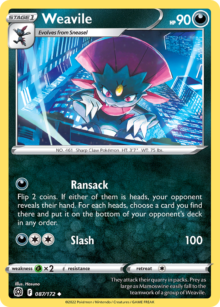 Weavile — illustrated card