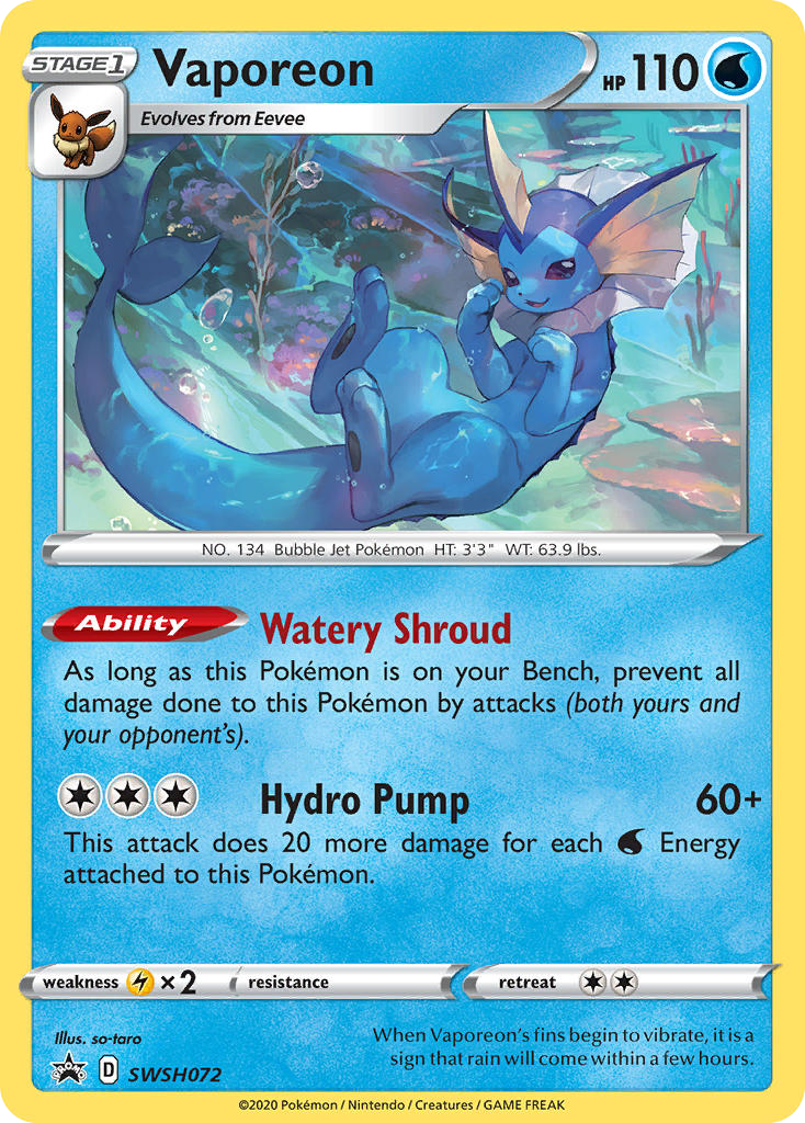 Vaporeon — illustrated card