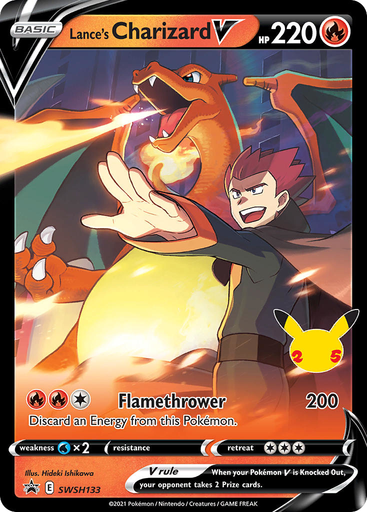 Lance's Charizard V — illustrated card