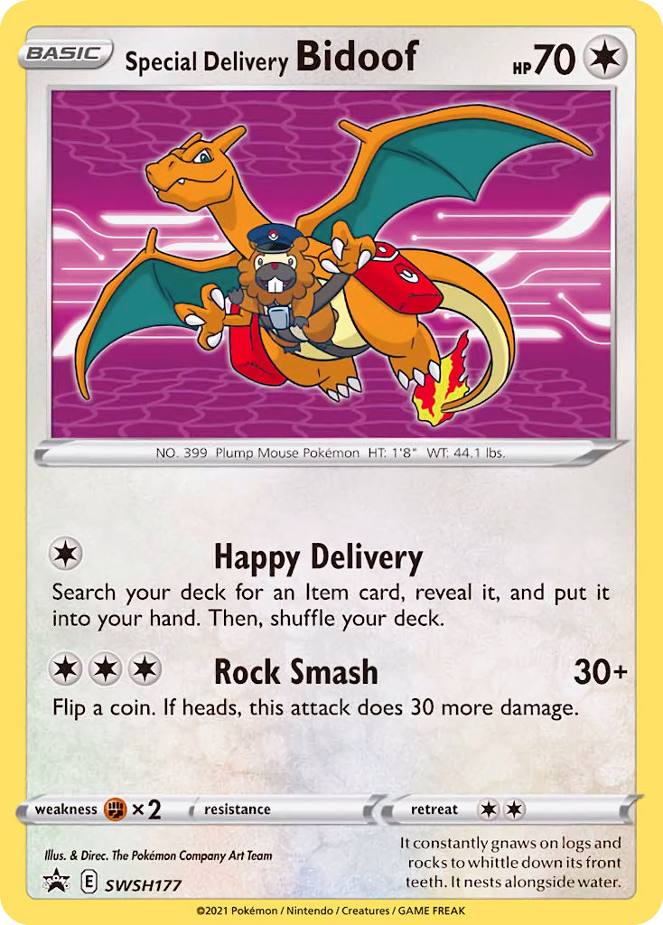 Special Delivery Bidoof — illustrated card