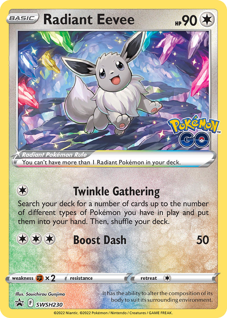 Radiant Eevee — illustrated card