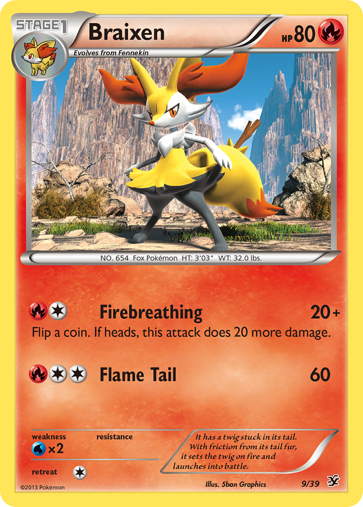 Braixen — illustrated card