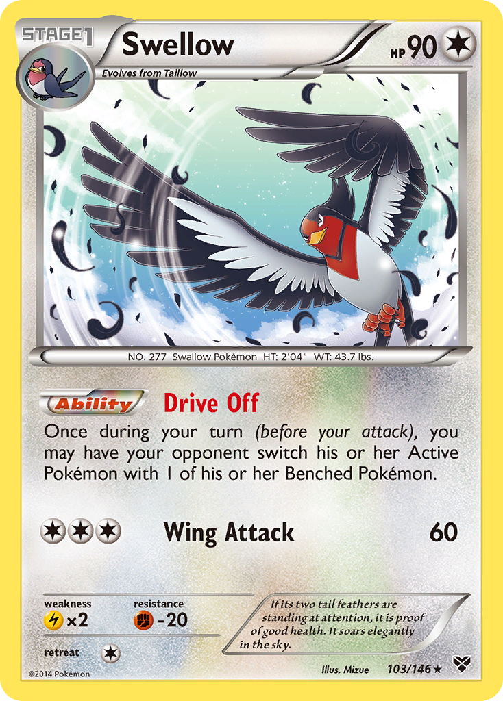 Swellow — illustrated card