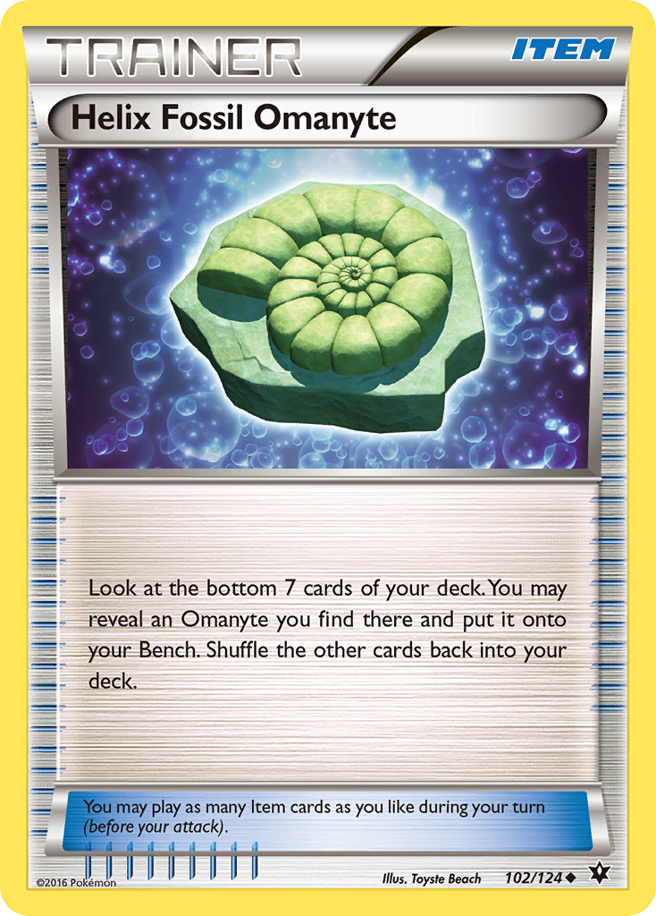 Helix Fossil Omanyte — illustrated card