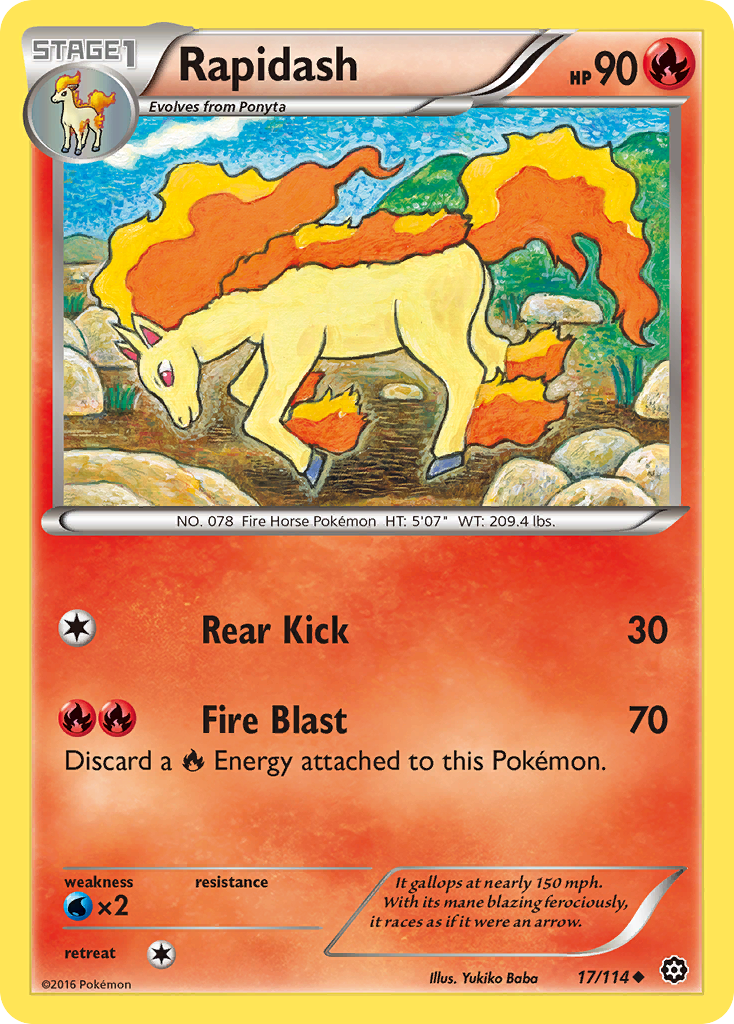 Rapidash — illustrated card
