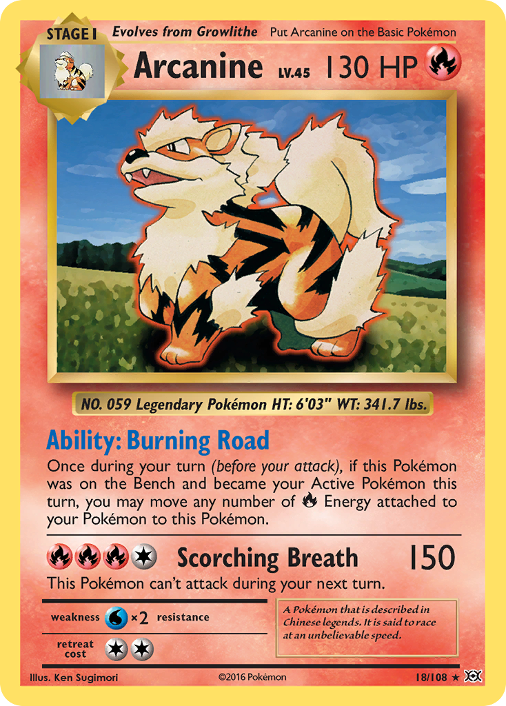 Arcanine — illustrated card