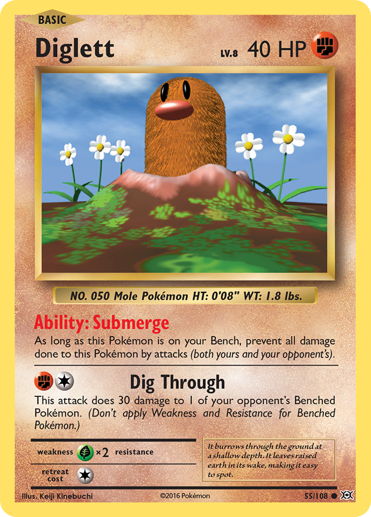Diglett — illustrated card
