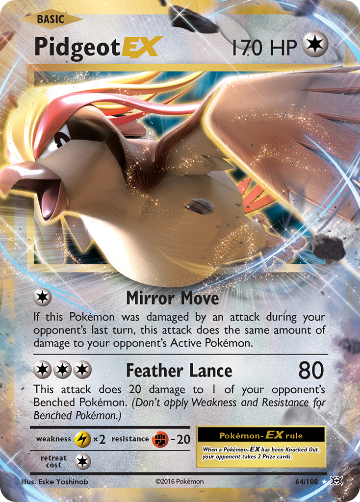 Pidgeot-EX — illustrated card