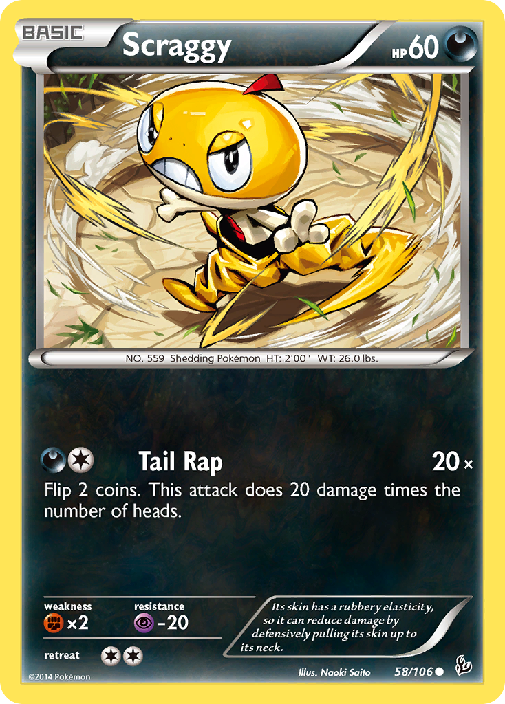 Scraggy — illustrated card