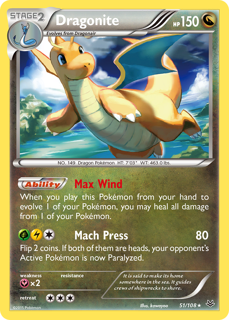 Dragonite — illustrated card