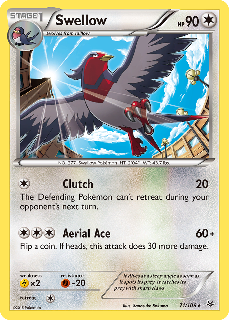 Swellow — illustrated card