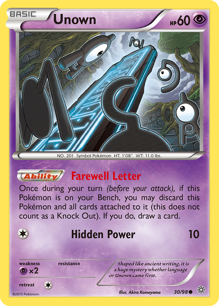 Unown — illustrated card