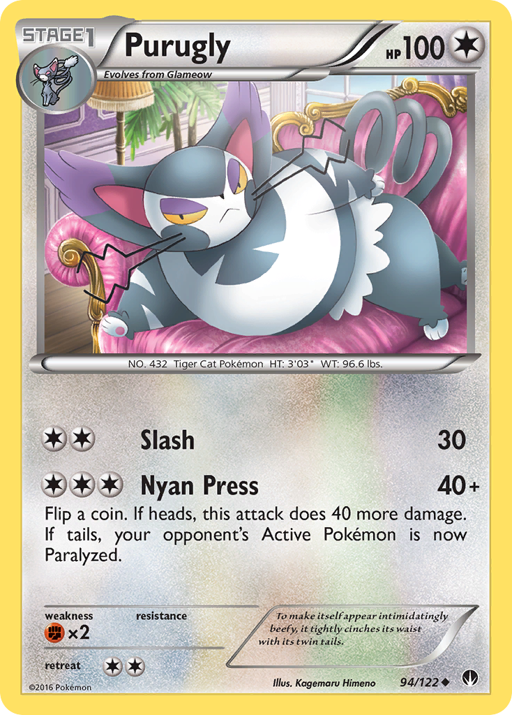 Purugly — illustrated card